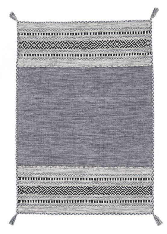 Vloerkleed Plat Geweven Kilim Azizi Grijs