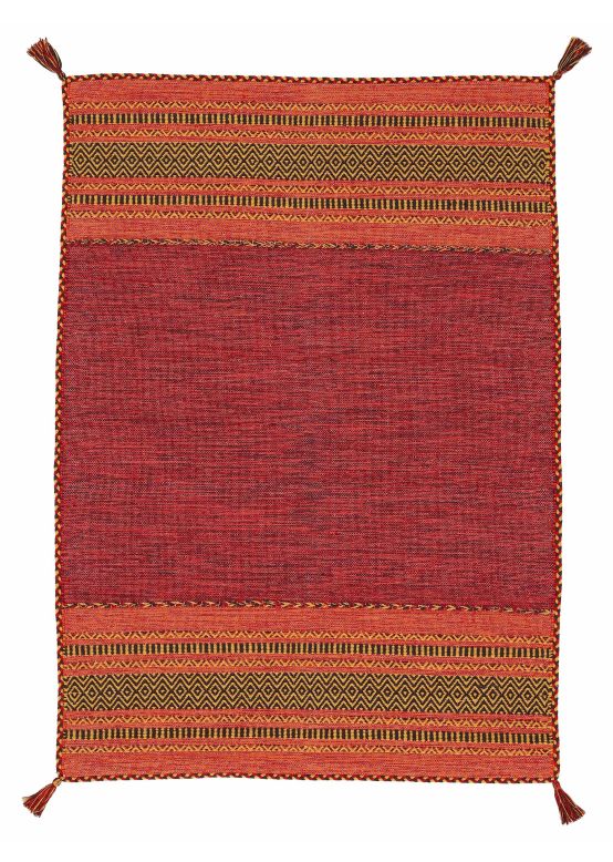 Vloerkleed Plat Geweven Kilim Azizi Rood