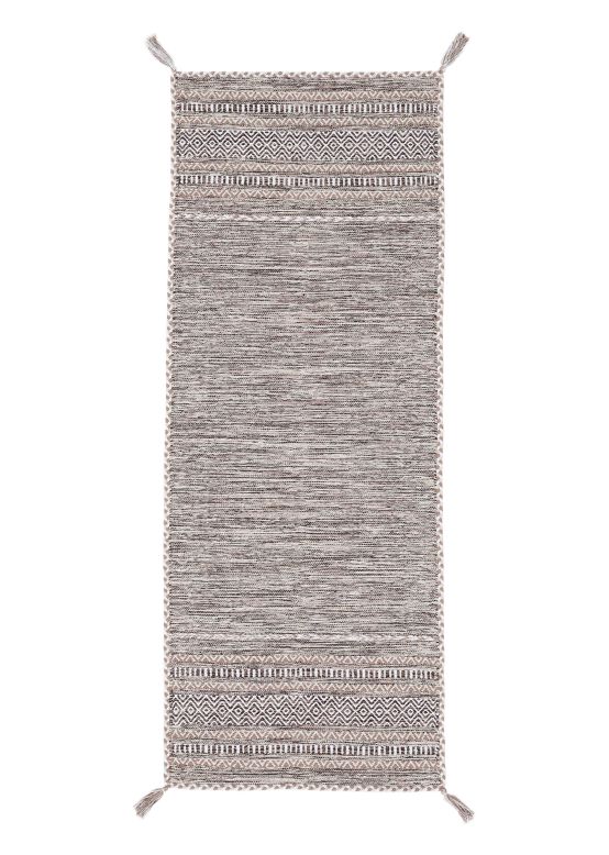 Vloerkleed Plat Geweven Kilim Azizi Loper Beige