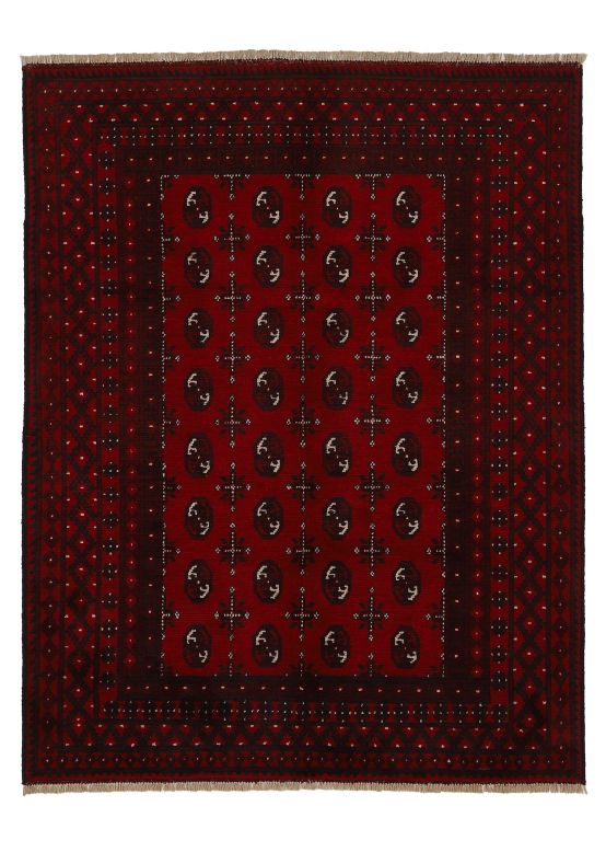 Vloerkleed Afghan Akhche Bokhara Rood