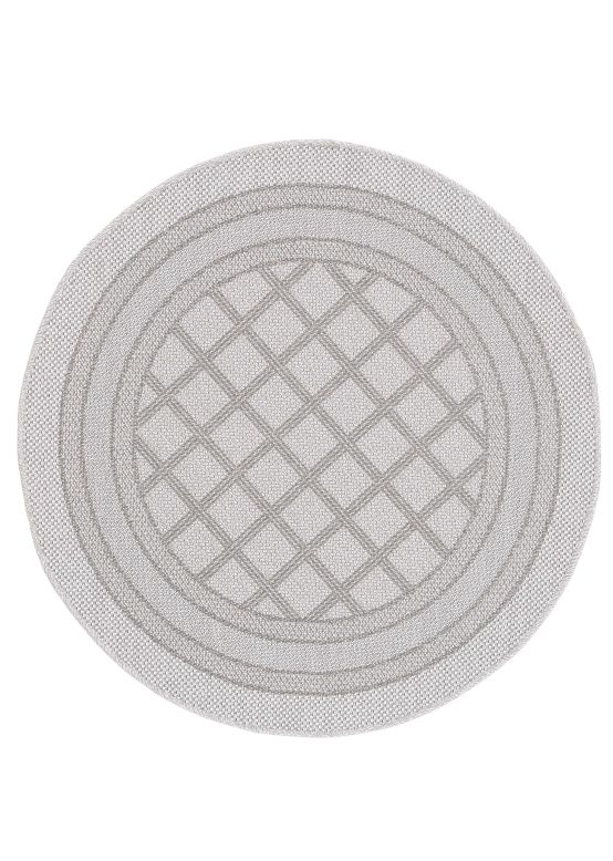 In- & Outdoor Vloerkleed Boho rond Beige