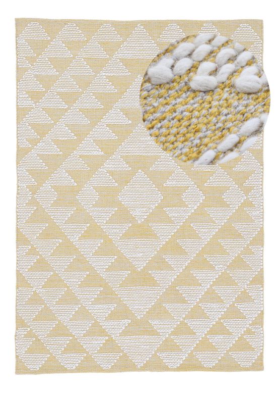 Katoenen tapijt Kilim Durry Geel