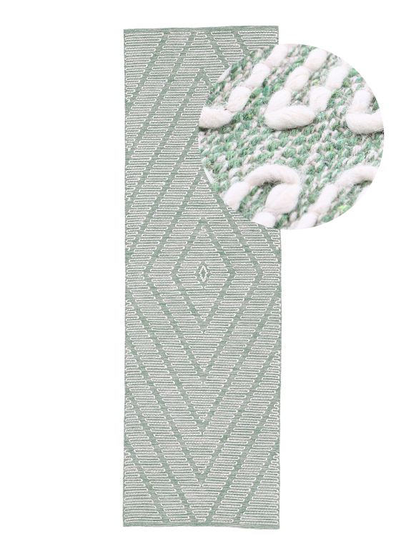 Katoenen tapijt Kilim Durry Groen