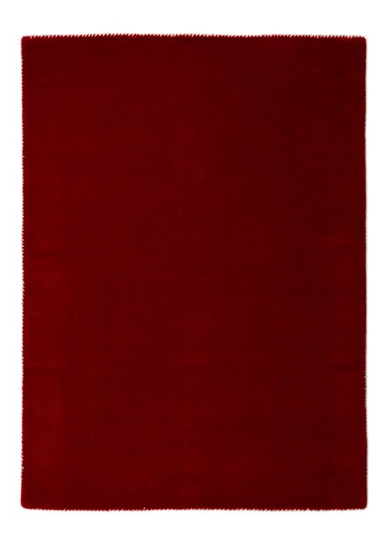 Wollen Vloerkleed Gabbeh Uni Rood