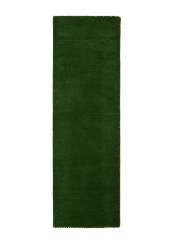 Wollen Vloerkleed Gabbeh Uni Loper Groen