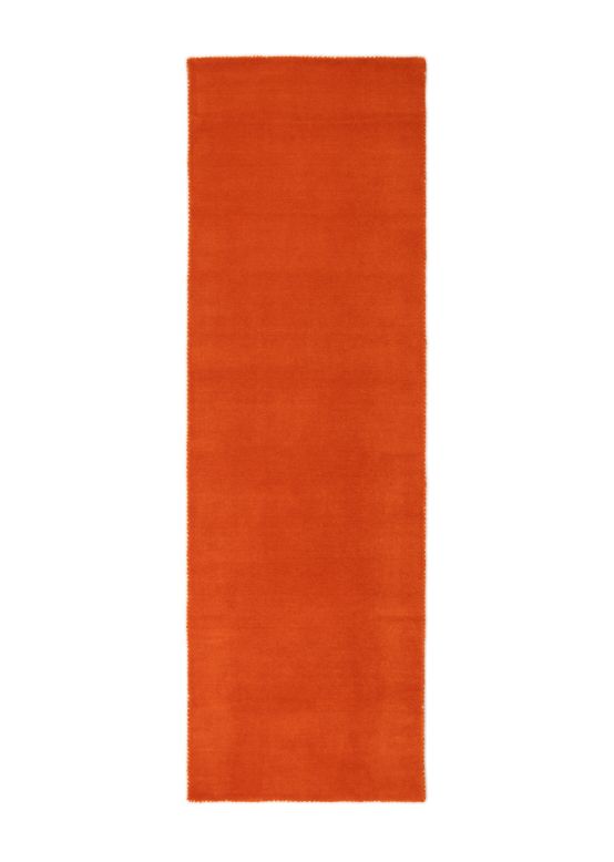 Wollen Vloerkleed Gabbeh Uni Loper Oranje