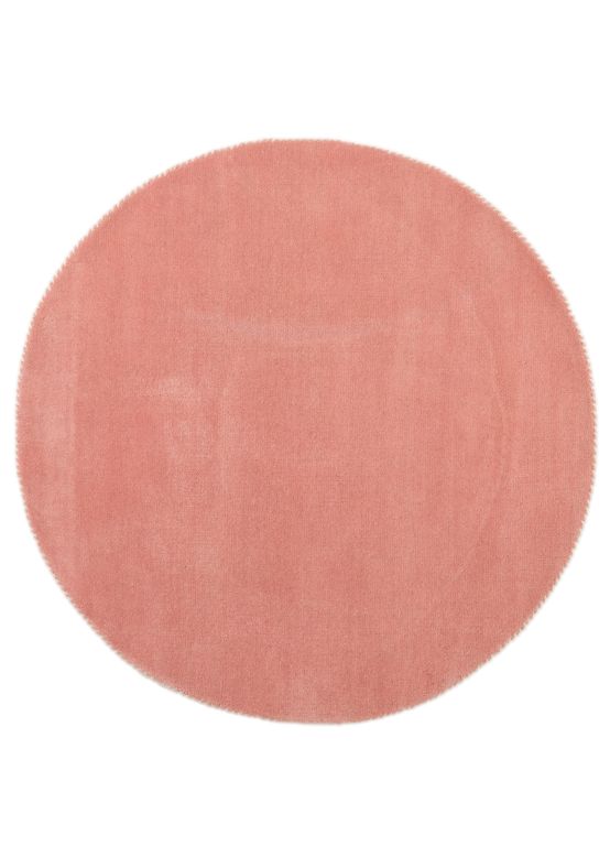 Wollen Vloerkleed Gabbeh Uni rond Roze