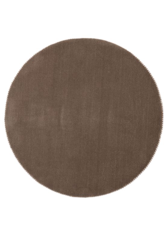 Wollen Vloerkleed Gabbeh Uni rond Taupe