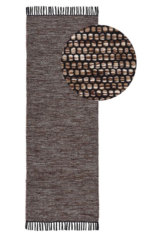 Vloerkleed Plat Geweven Kilim Nadi Loper Grijs