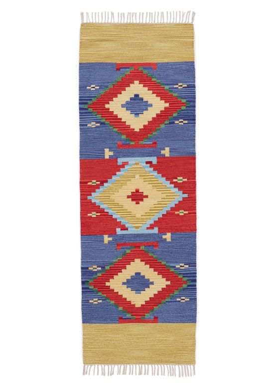 Vloerkleed Plat Geweven Kilim Svea Loper Veelkleurig