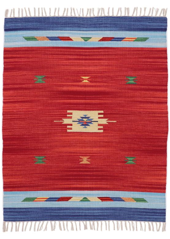 Vloerkleed Plat Geweven Kilim Amal Rood