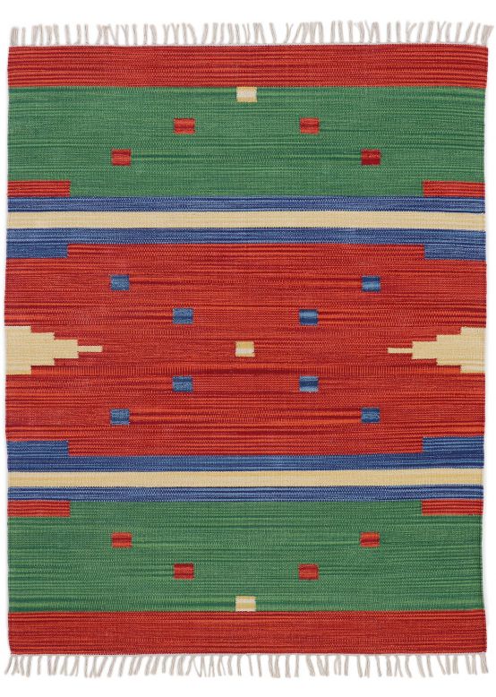 Vloerkleed Plat Geweven Kilim Amar Rood