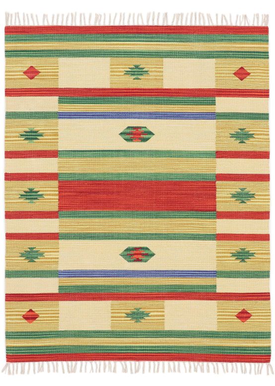 Vloerkleed Plat Geweven Kilim Mirza Geel