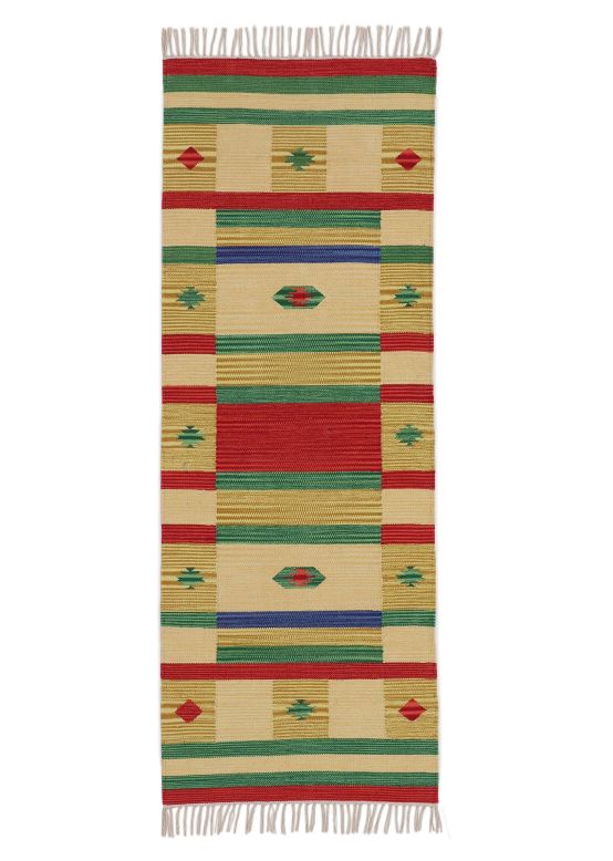 Vloerkleed Plat Geweven Kilim Mirza Loper Geel