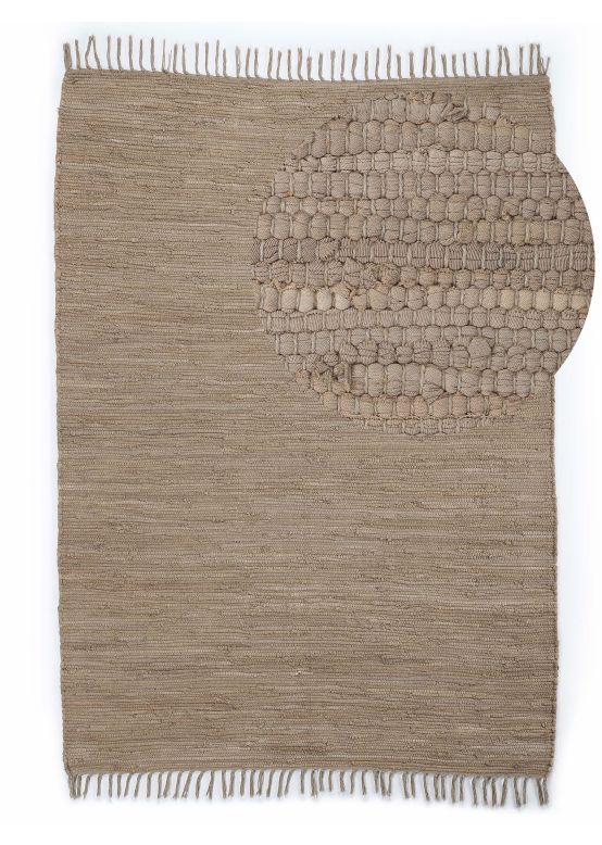 Vloerkleed Plat Geweven Kilim Chindi Uni Taupe