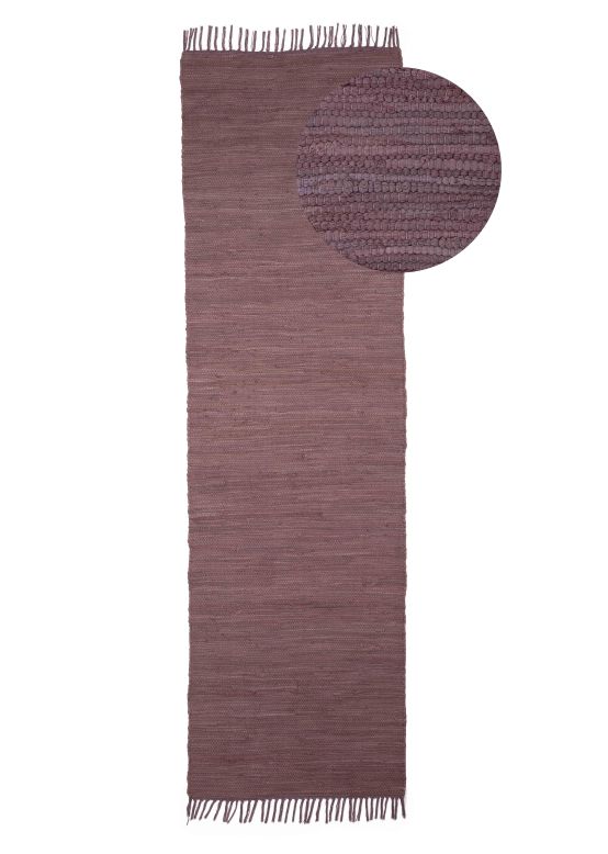 Vloerkleed Plat Geweven Kilim Chindi Loper Mauve